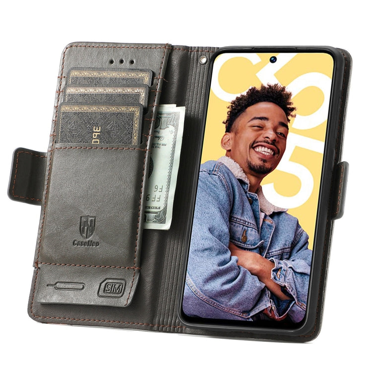 For Realme C55 CaseNeo Splicing Dual Magnetic Buckle Leather Phone Case