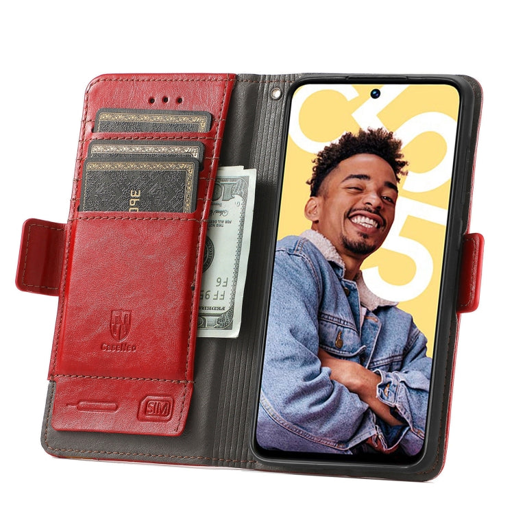 For Realme C55 CaseNeo Splicing Dual Magnetic Buckle Leather Phone Case