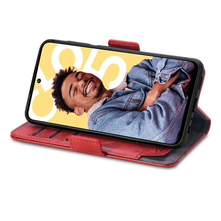 For Realme C55 CaseNeo Splicing Dual Magnetic Buckle Leather Phone Case