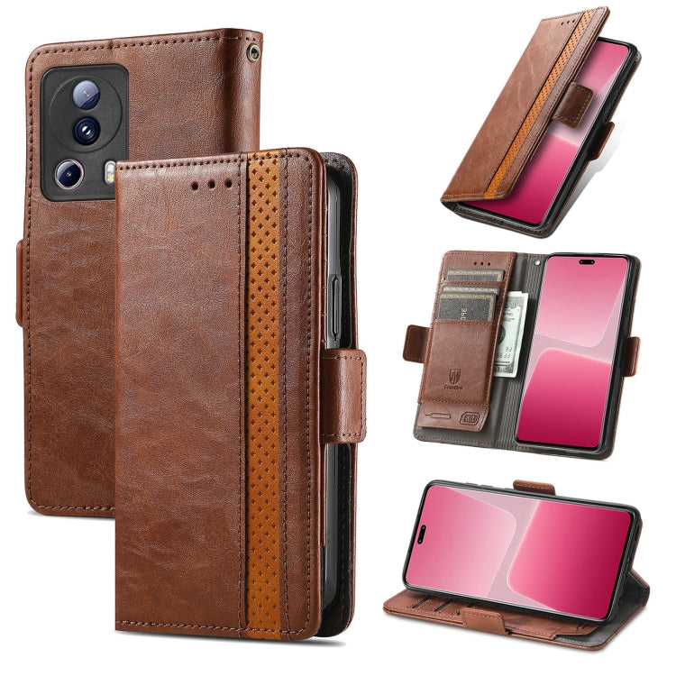 For Xiaomi 13 Lite CaseNeo Splicing Dual Magnetic Buckle Leather Phone Case