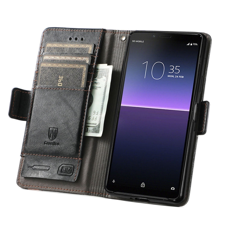 For Sony Xperia 10 II CaseNeo Splicing Dual Magnetic Buckle Leather Phone Case