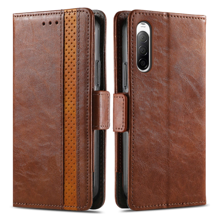 For Sony Xperia 10 II CaseNeo Splicing Dual Magnetic Buckle Leather Phone Case