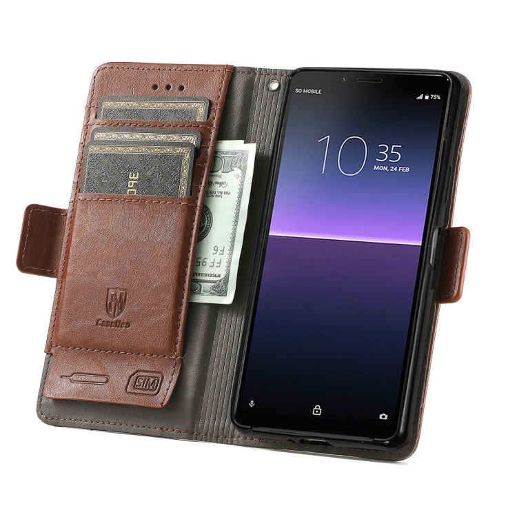 For Sony Xperia 10 II CaseNeo Splicing Dual Magnetic Buckle Leather Phone Case