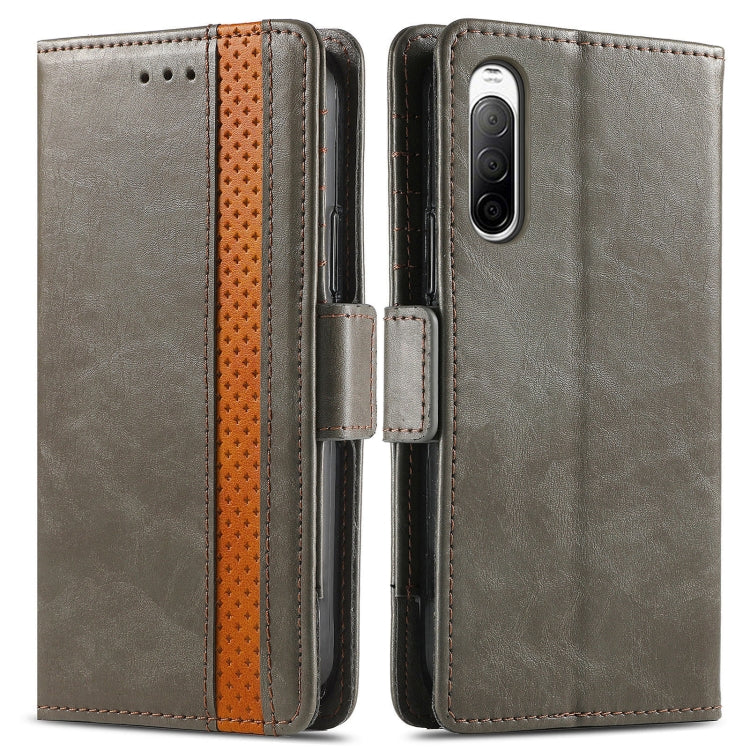 For Sony Xperia 10 II CaseNeo Splicing Dual Magnetic Buckle Leather Phone Case