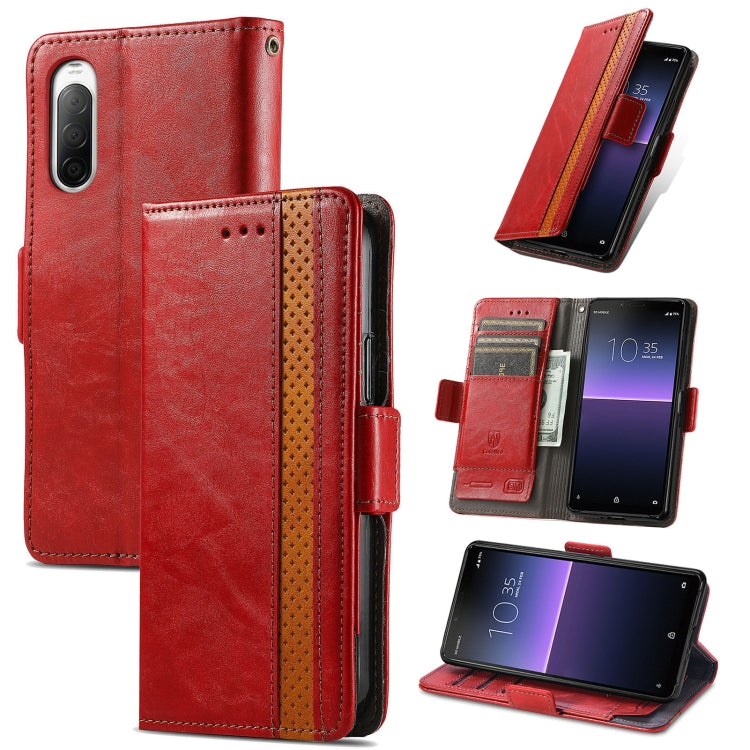 For Sony Xperia 10 II CaseNeo Splicing Dual Magnetic Buckle Leather Phone Case