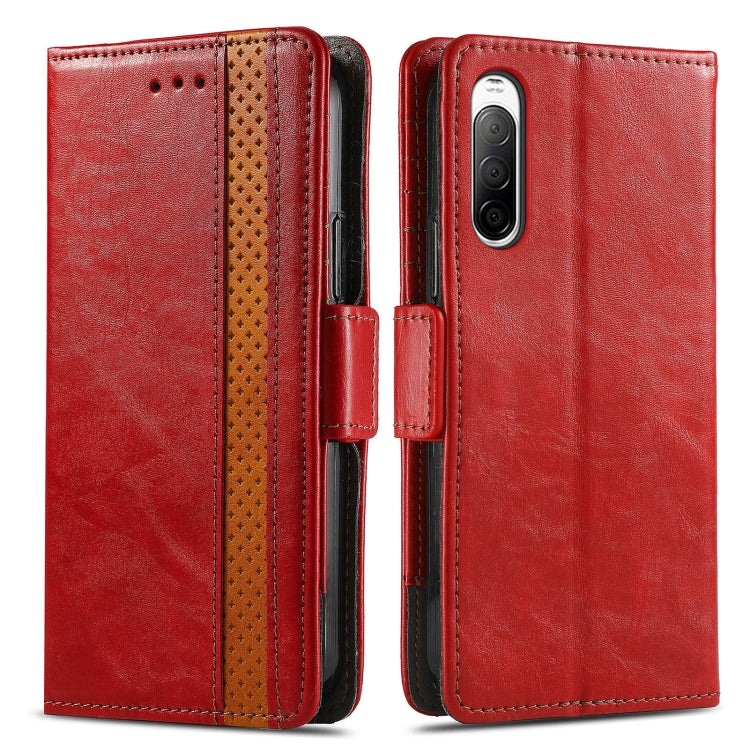 For Sony Xperia 10 II CaseNeo Splicing Dual Magnetic Buckle Leather Phone Case