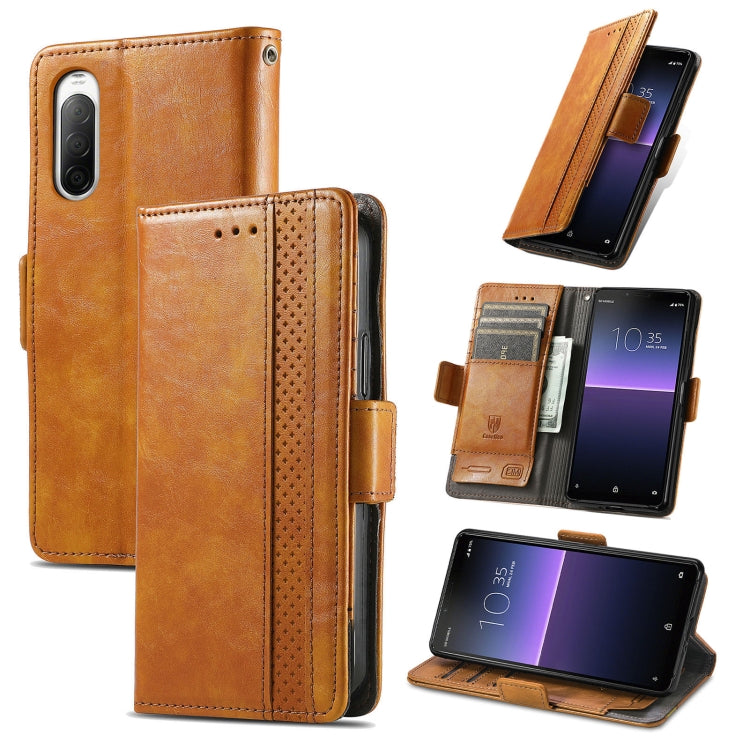 For Sony Xperia 10 II CaseNeo Splicing Dual Magnetic Buckle Leather Phone Case