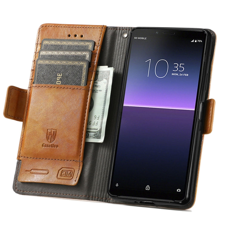 For Sony Xperia 10 II CaseNeo Splicing Dual Magnetic Buckle Leather Phone Case