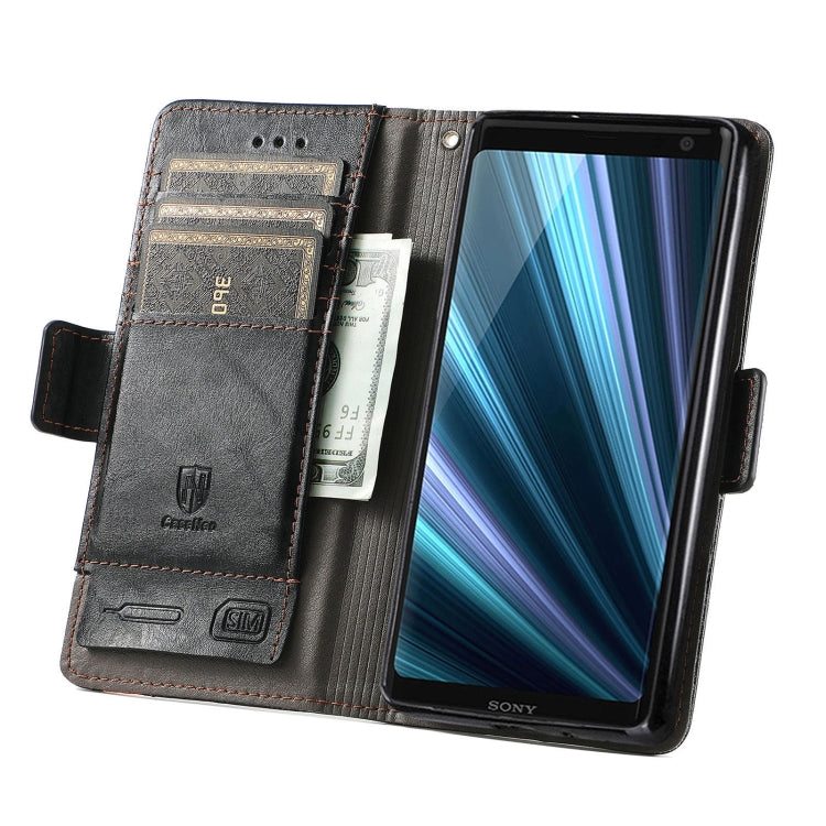 For Sony Xperia XZ3 CaseNeo Splicing Dual Magnetic Buckle Leather Phone Case
