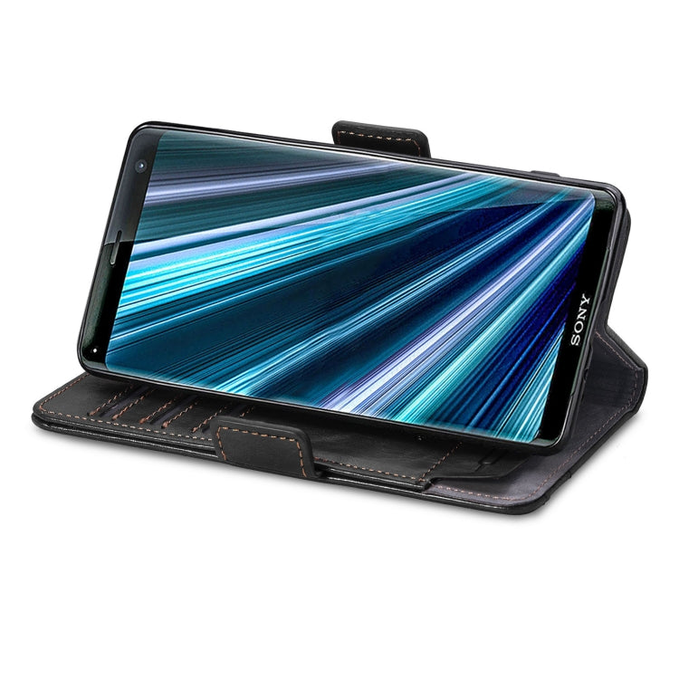 For Sony Xperia XZ3 CaseNeo Splicing Dual Magnetic Buckle Leather Phone Case