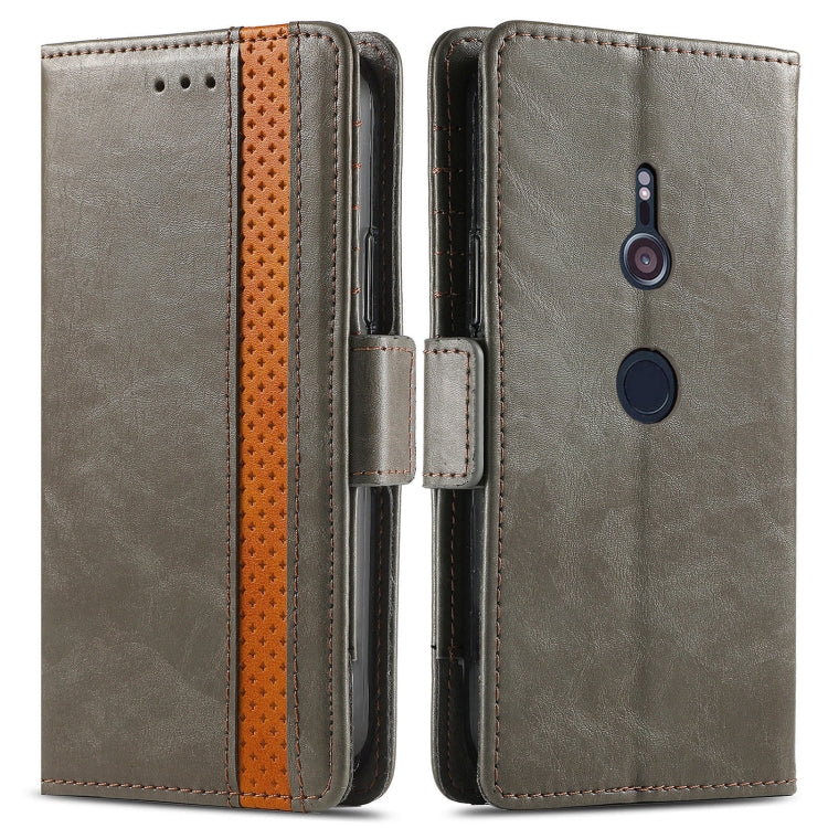 For Sony Xperia XZ3 CaseNeo Splicing Dual Magnetic Buckle Leather Phone Case