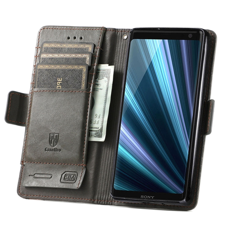 For Sony Xperia XZ3 CaseNeo Splicing Dual Magnetic Buckle Leather Phone Case