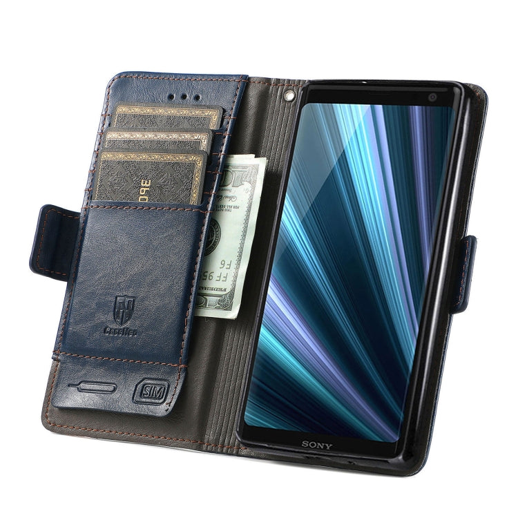 For Sony Xperia XZ3 CaseNeo Splicing Dual Magnetic Buckle Leather Phone Case