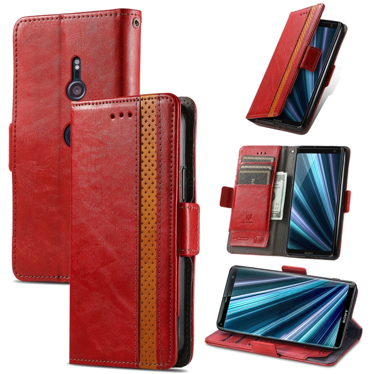 For Sony Xperia XZ3 CaseNeo Splicing Dual Magnetic Buckle Leather Phone Case