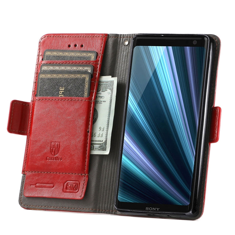 For Sony Xperia XZ3 CaseNeo Splicing Dual Magnetic Buckle Leather Phone Case