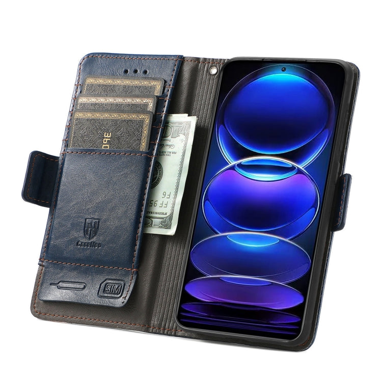 For Xiaomi Redmi Note 12 Pro+ Global CaseNeo Splicing Dual Magnetic Buckle Leather Phone Case