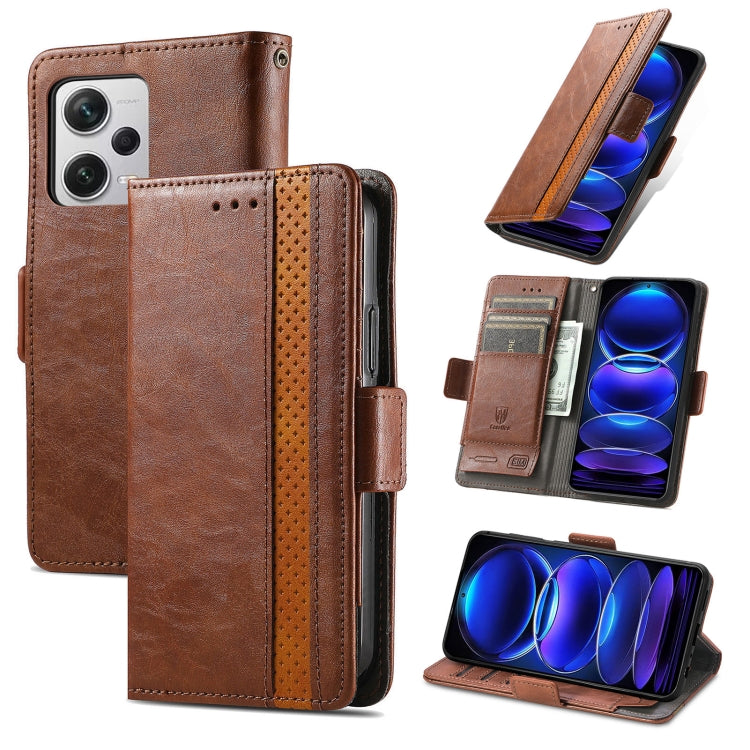 For Xiaomi Redmi Note 12 Pro+ Global CaseNeo Splicing Dual Magnetic Buckle Leather Phone Case