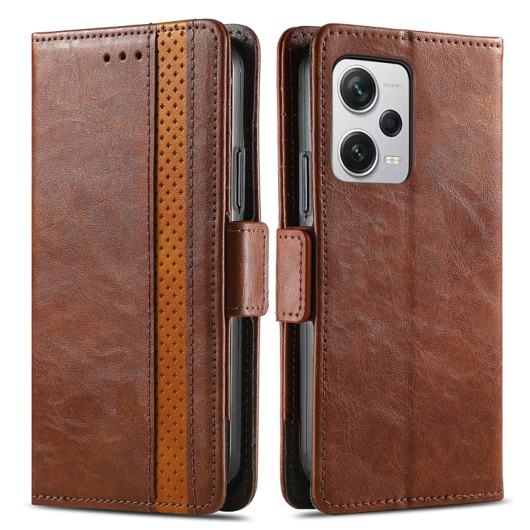 For Xiaomi Redmi Note 12 Pro+ Global CaseNeo Splicing Dual Magnetic Buckle Leather Phone Case