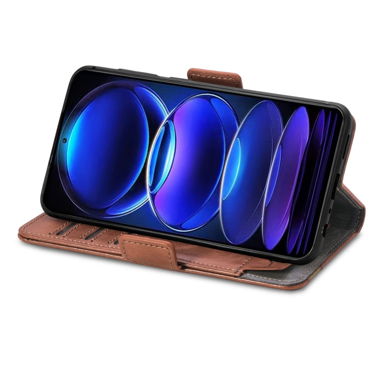 For Xiaomi Redmi Note 12 Pro+ Global CaseNeo Splicing Dual Magnetic Buckle Leather Phone Case