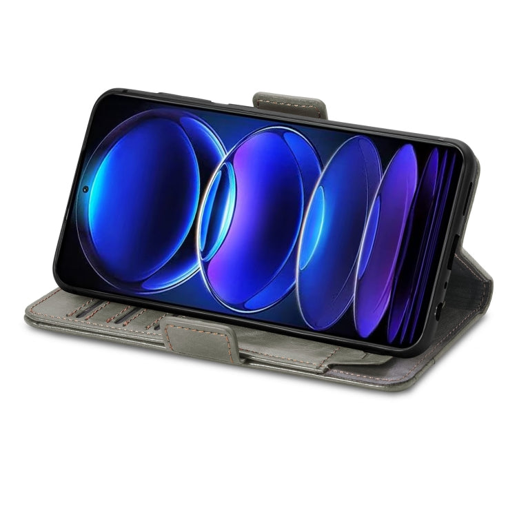 For Xiaomi Redmi Note 12 Pro+ Global CaseNeo Splicing Dual Magnetic Buckle Leather Phone Case