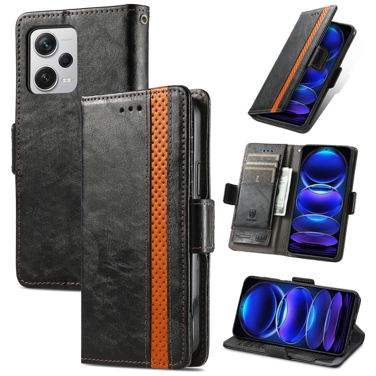 For Xiaomi Redmi Note 12 Pro+ Global CaseNeo Splicing Dual Magnetic Buckle Leather Phone Case