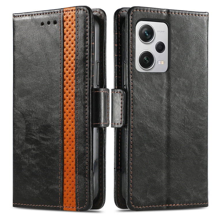 For Xiaomi Redmi Note 12 Pro+ Global CaseNeo Splicing Dual Magnetic Buckle Leather Phone Case