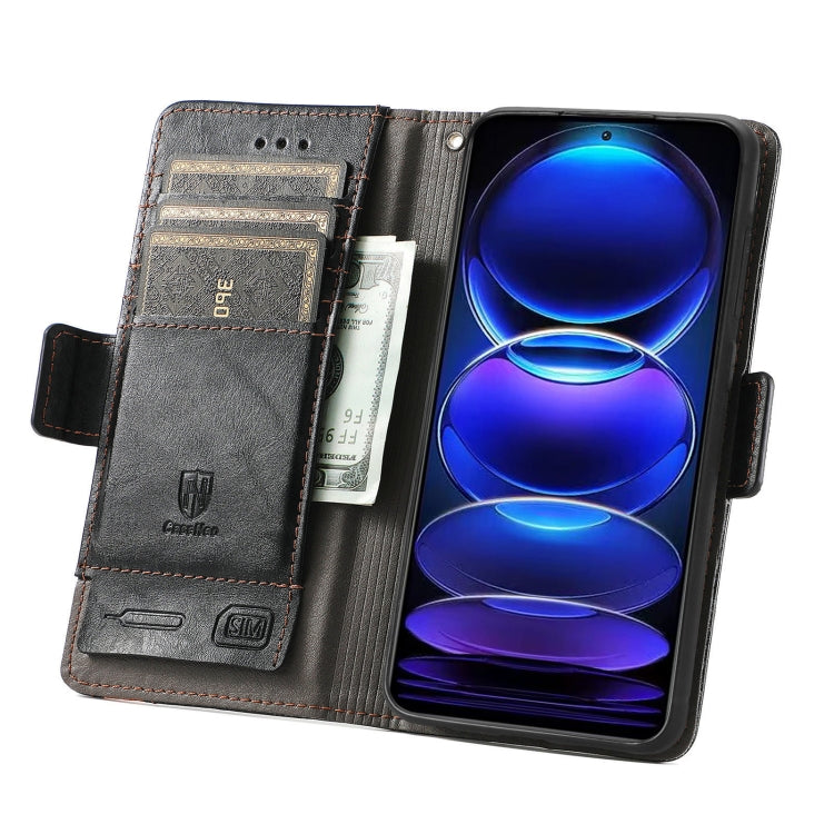 For Xiaomi Redmi Note 12 Pro+ Global CaseNeo Splicing Dual Magnetic Buckle Leather Phone Case