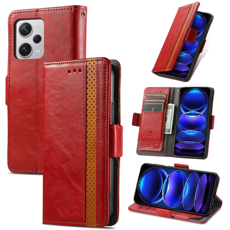 For Xiaomi Redmi Note 12 Pro+ Global CaseNeo Splicing Dual Magnetic Buckle Leather Phone Case