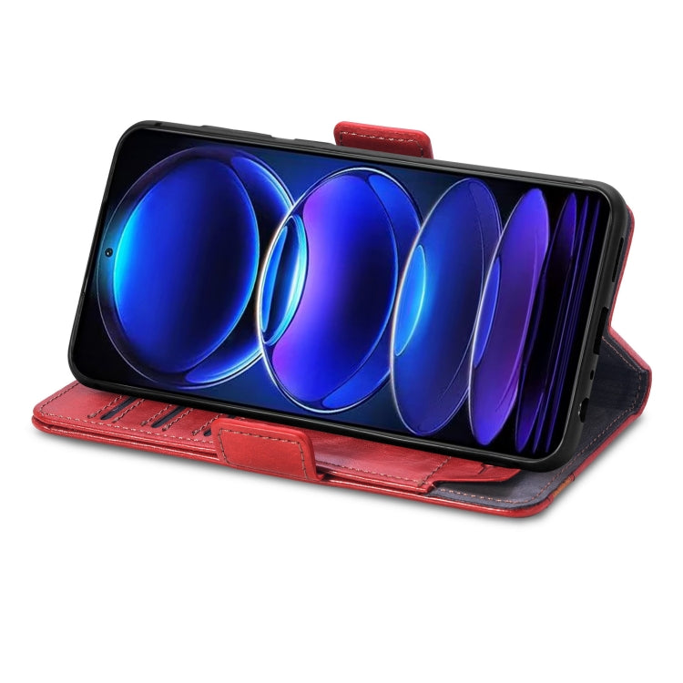 For Xiaomi Redmi Note 12 Pro+ Global CaseNeo Splicing Dual Magnetic Buckle Leather Phone Case