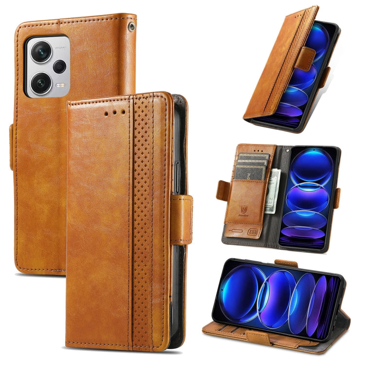 For Xiaomi Redmi Note 12 Pro+ Global CaseNeo Splicing Dual Magnetic Buckle Leather Phone Case