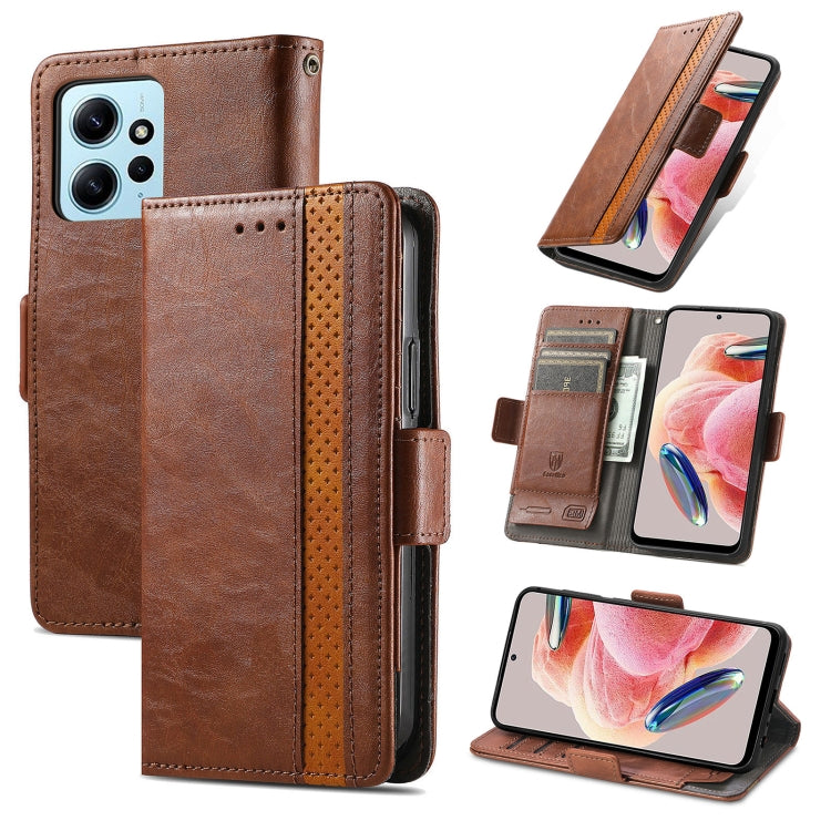 For Xiaomi Redmi Note 12 4G Global CaseNeo Splicing Dual Magnetic Buckle Leather Phone Case