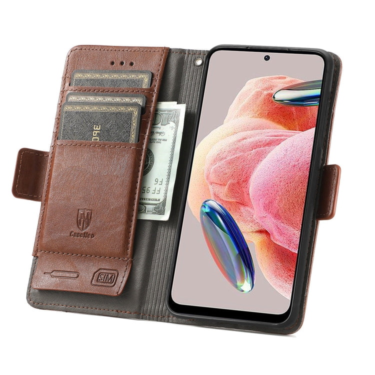 For Xiaomi Redmi Note 12 4G Global CaseNeo Splicing Dual Magnetic Buckle Leather Phone Case