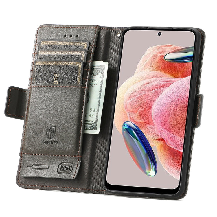 For Xiaomi Redmi Note 12 4G Global CaseNeo Splicing Dual Magnetic Buckle Leather Phone Case