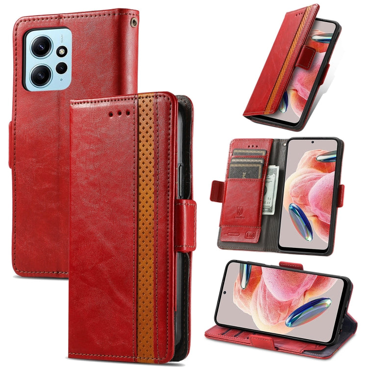 For Xiaomi Redmi Note 12 4G Global CaseNeo Splicing Dual Magnetic Buckle Leather Phone Case