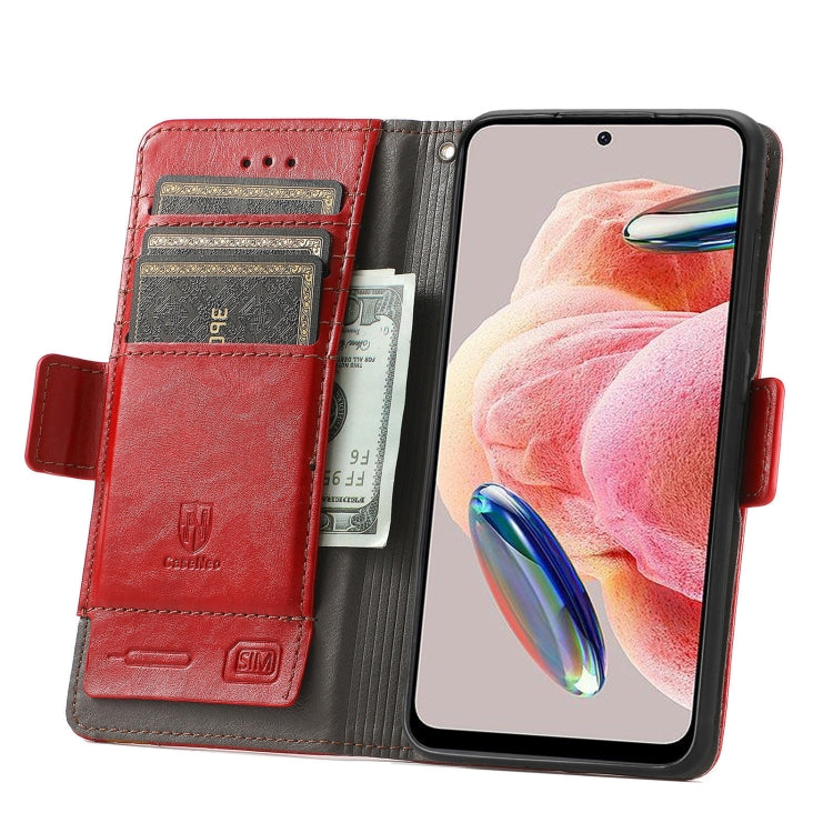 For Xiaomi Redmi Note 12 4G Global CaseNeo Splicing Dual Magnetic Buckle Leather Phone Case