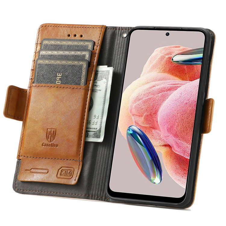 For Xiaomi Redmi Note 12 4G Global CaseNeo Splicing Dual Magnetic Buckle Leather Phone Case