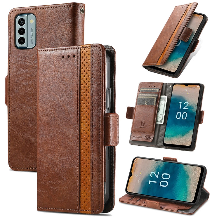 For Nokia G22 CaseNeo Splicing Dual Magnetic Buckle Leather Phone Case