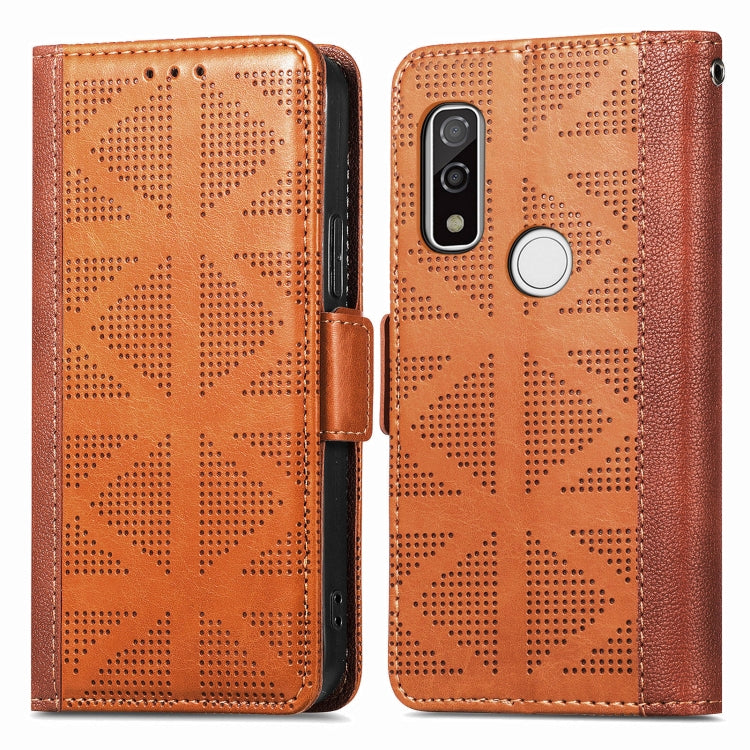 For Fujitsu Arrows We F-51B Grid Leather Flip Phone Case