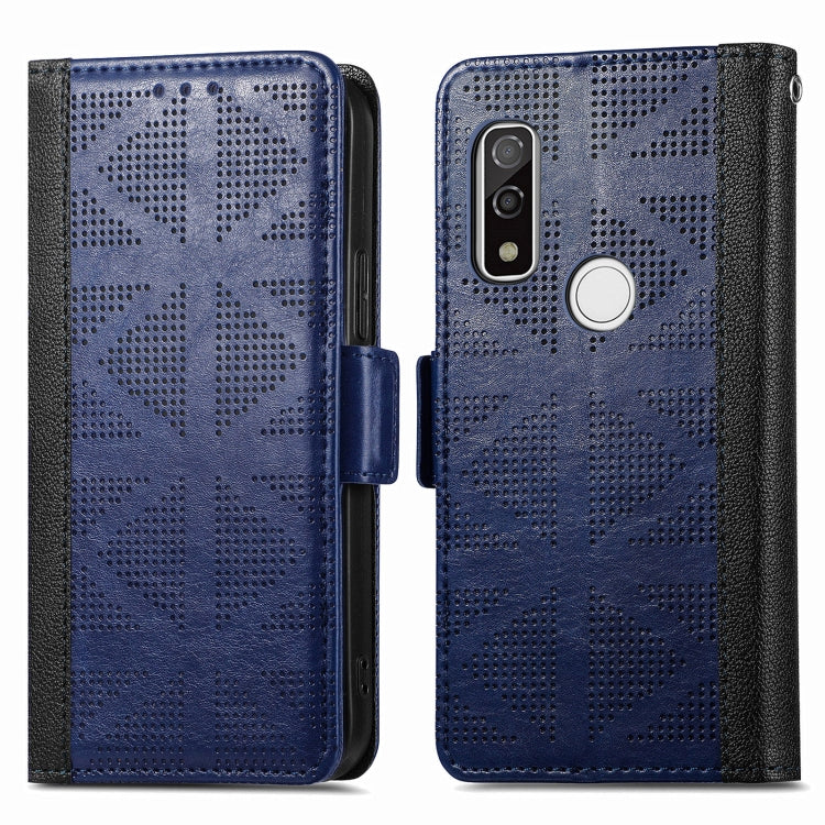 For Fujitsu Arrows We F-51B Grid Leather Flip Phone Case
