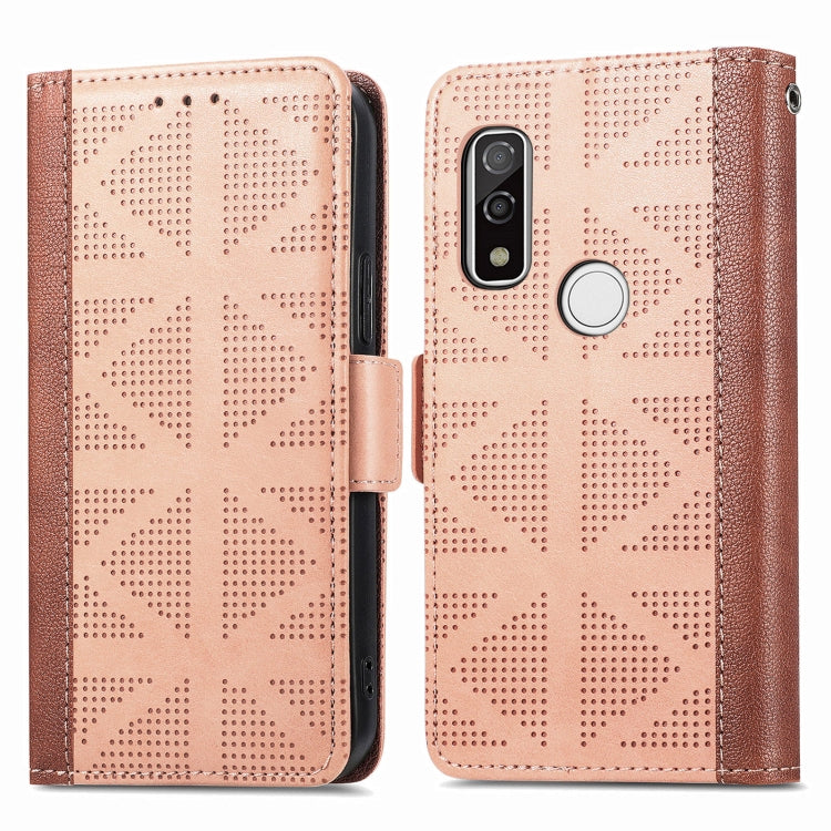 For Fujitsu Arrows We F-51B Grid Leather Flip Phone Case