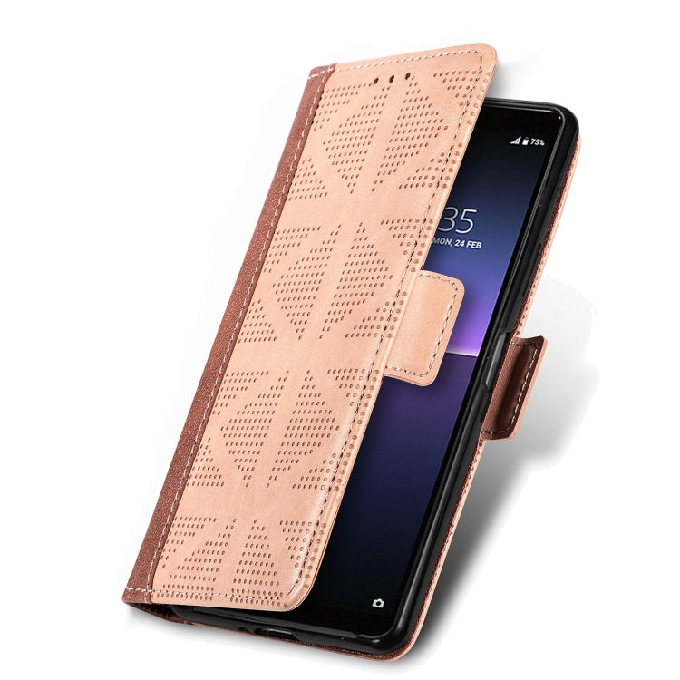 For Sony Xperia 10 II Grid Leather Flip Phone Case