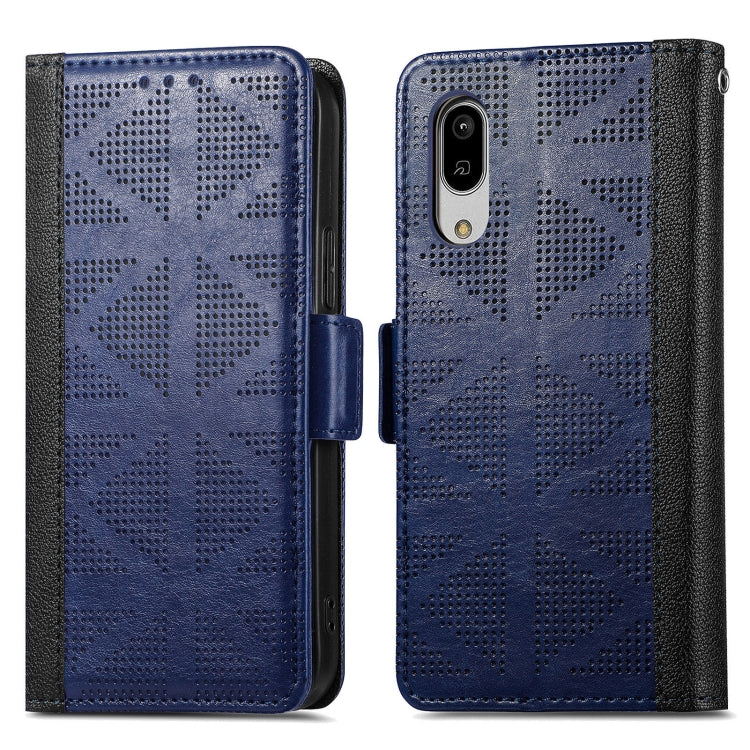 For Sharp Aquos Sense 3 Lite Grid Leather Flip Phone Case