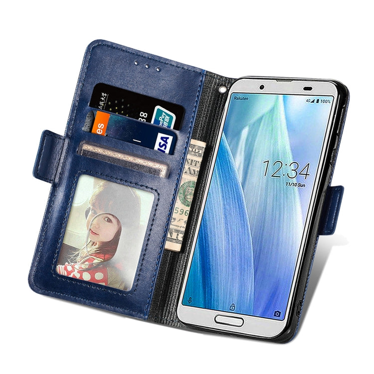 For Sharp Aquos Sense 3 Lite Grid Leather Flip Phone Case