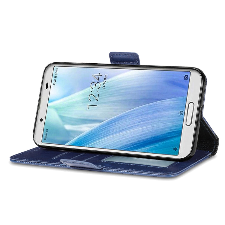 For Sharp Aquos Sense 3 Lite Grid Leather Flip Phone Case