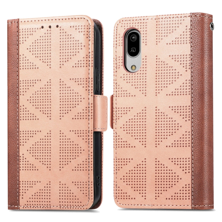 For Sharp Aquos Sense 3 Lite Grid Leather Flip Phone Case