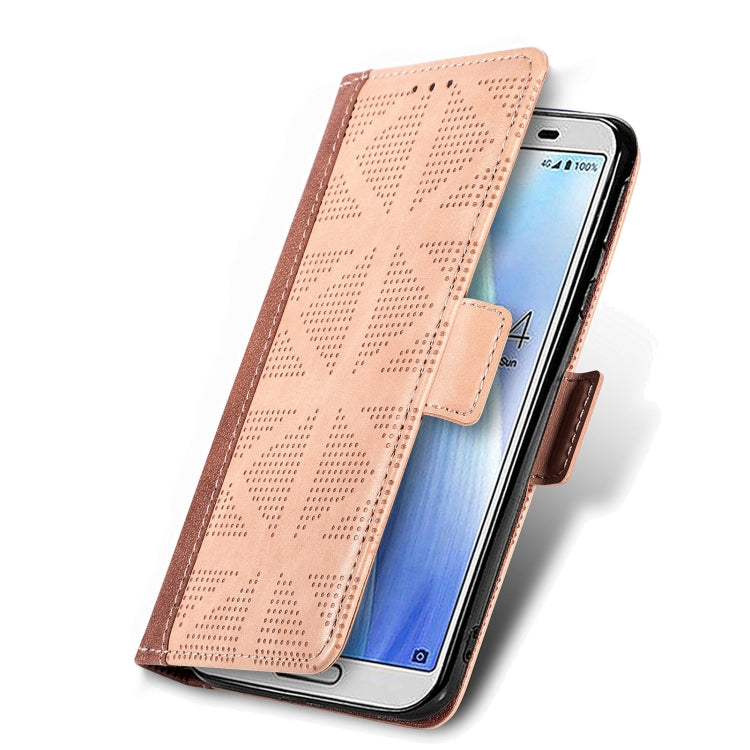 For Sharp Aquos Sense 3 Lite Grid Leather Flip Phone Case