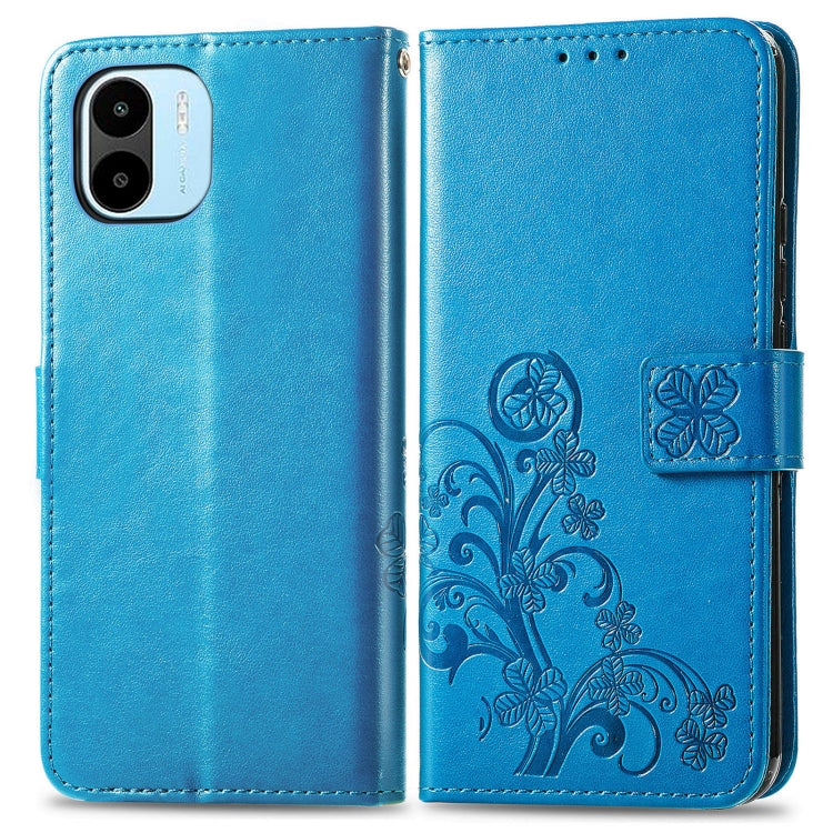 For Xiaomi Redmi A2 Four-leaf Clasp Embossed Buckle Leather Phone Case