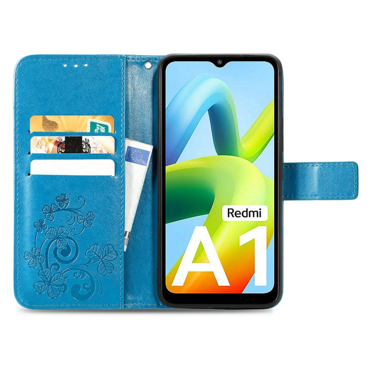 For Xiaomi Redmi A2 Four-leaf Clasp Embossed Buckle Leather Phone Case