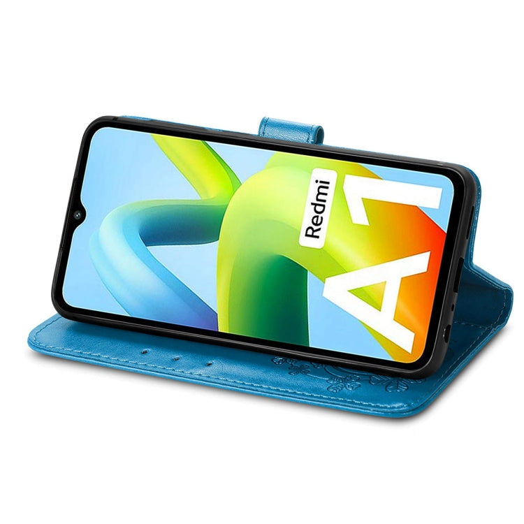 For Xiaomi Redmi A2 Four-leaf Clasp Embossed Buckle Leather Phone Case