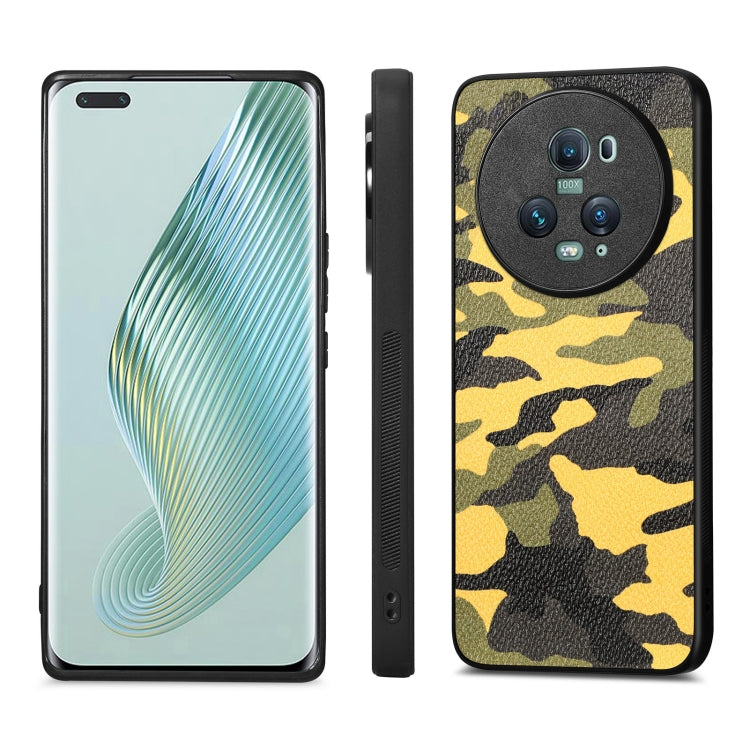 For Honor Magic5 Pro Camouflage Leather Back Cover Phone Case